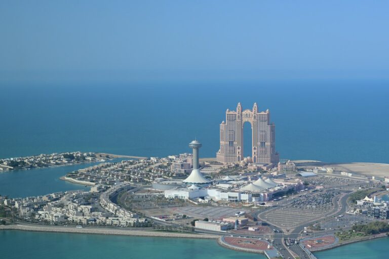 Abu Dhabi waterfront skyline for an Abu Dhabi versus Dubai flight timing guide