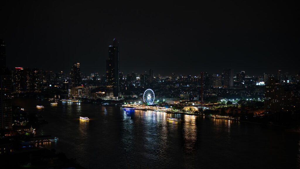Bangkok skyline at night for a Mumbai to Bangkok flight guide