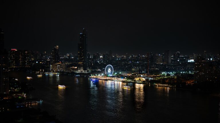 Bangkok skyline at night for a Mumbai to Bangkok flight guide