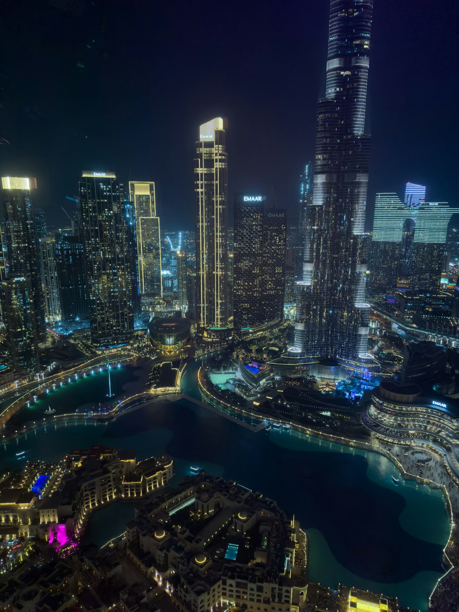 Downtown Dubai skyline at night for a Hyderabad to Dubai flight guide