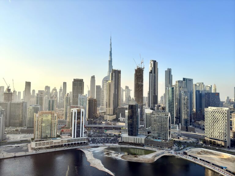 Dubai skyline in daylight for Bengaluru to Dubai flight guide