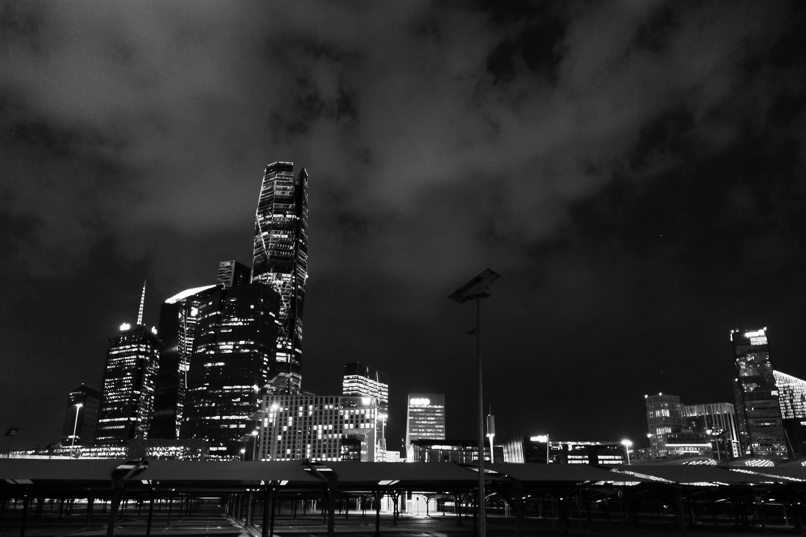 Riyadh skyline at night for a cheapest months to fly guide