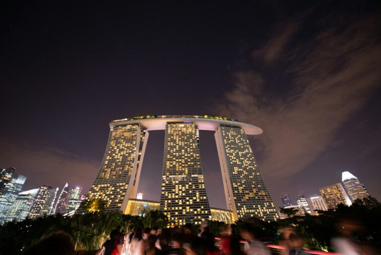 Singapore Marina Bay lights for a Bengaluru to Singapore flight guide