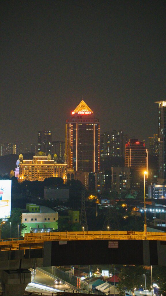 Kuala Lumpur skyline at night for a Farelyt nightlife guide