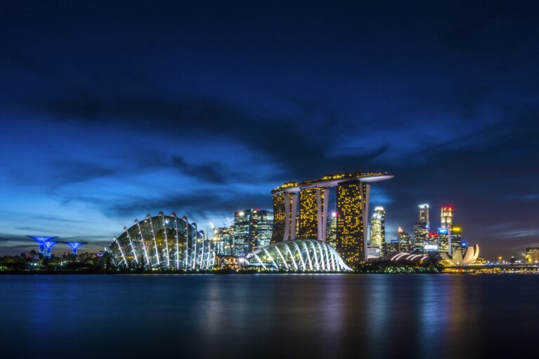 Singapore waterfront skyline at sunrise for a best time to visit guide