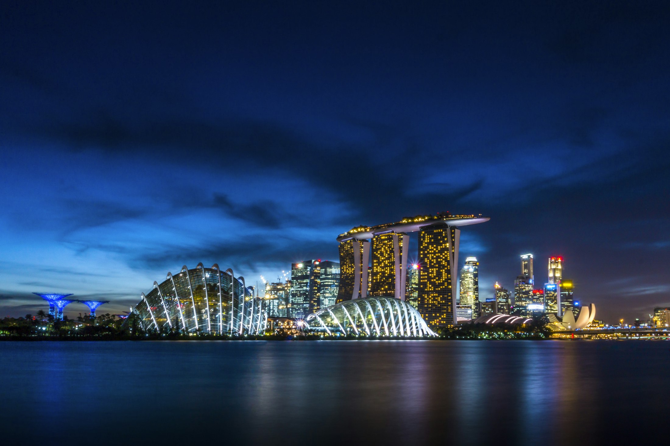 Singapore waterfront skyline at sunrise for a best time to visit guide