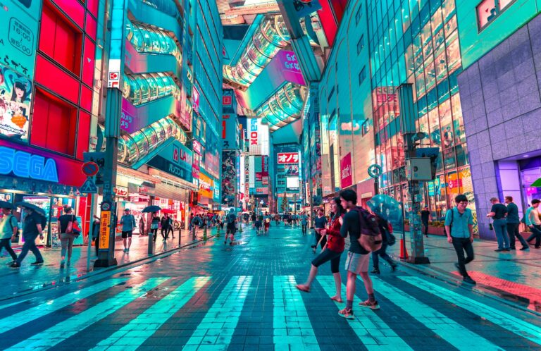 Tokyo city street at night for a stay guide